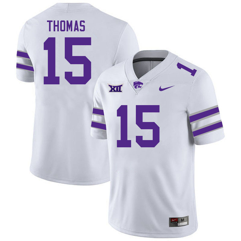 #15 Dante Thomas Kansas State Wildcats Fotball Jerseys Stitched Sale-White